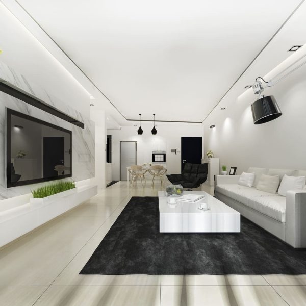 Système d’éclairage indirect installé dans un salon contemporain – intervention MT ELEC chez Enzo R. à Châteaurenard, maison individuelle.